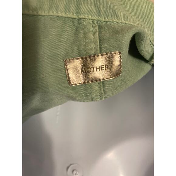 Mother Fixer Short Romper Shorts Women's Size XS Hedge Green Denim - Picture 3 of 9
